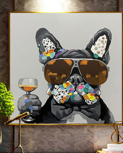 Cheers: Pug the Dog Enjoyable Wine Moments Art Print Wall Poster