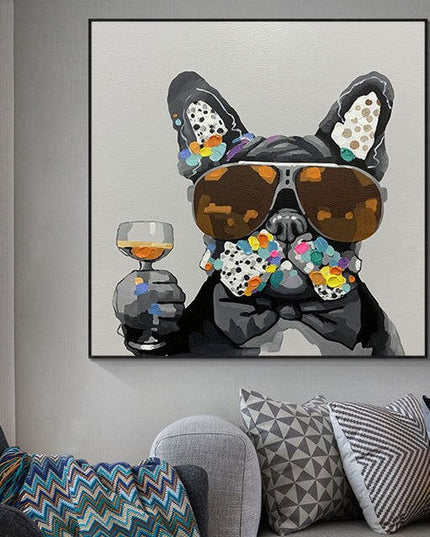 Cheers: Pug the Dog Enjoyable Wine Moments Art Print Wall Poster