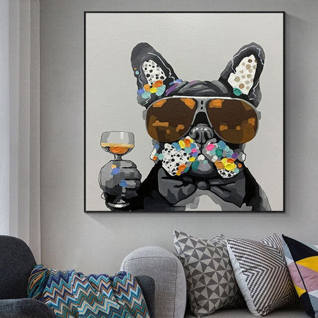 Cheers: Pug the Dog Enjoyable Wine Moments Art Print Wall Poster