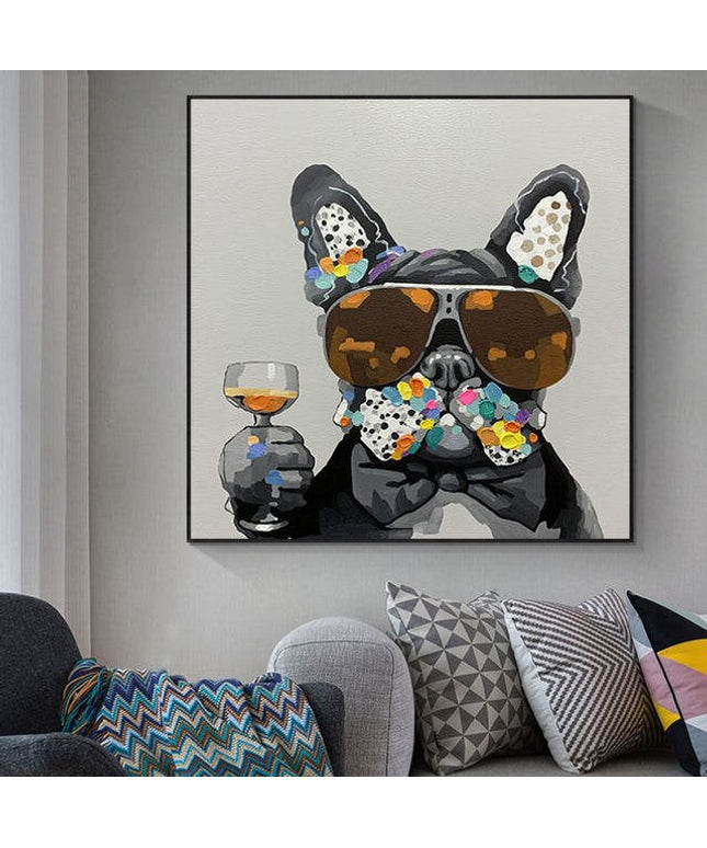 Cheers: Pug the Dog Enjoyable Wine Moments Art Print Wall Poster