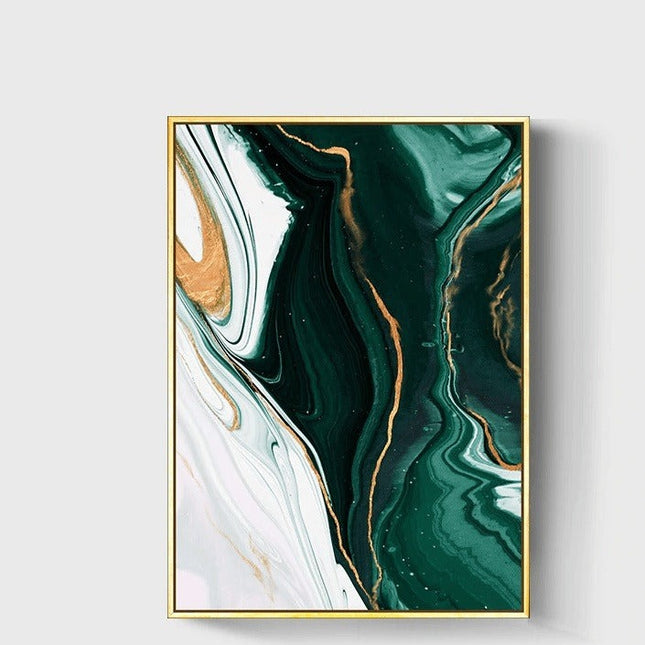 Chic Gold Foil Lines Abstract Poster - Modern Canvas Print for Your Wall Decor