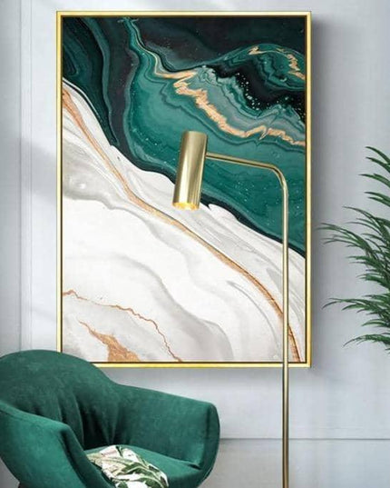 Chic Gold Foil Lines Abstract Poster - Modern Canvas Print for Your Wall Decor