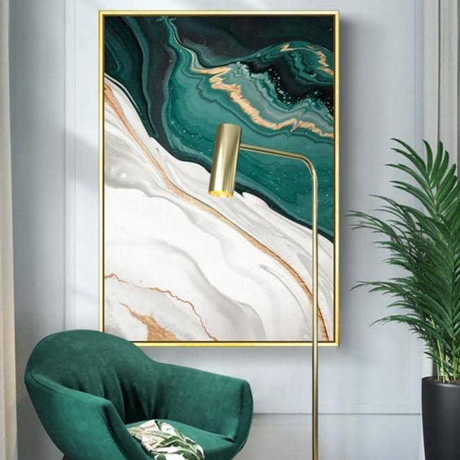 Chic Gold Foil Lines Abstract Poster - Modern Canvas Print for Your Wall Decor