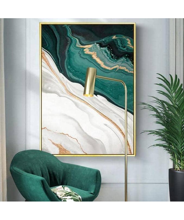 Chic Gold Foil Lines Abstract Poster - Modern Canvas Print for Your Wall Decor