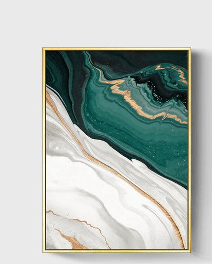 Chic Gold Foil Lines Abstract Poster - Modern Canvas Print for Your Wall Decor