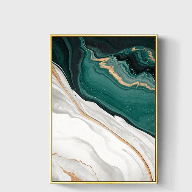 Chic Gold Foil Lines Abstract Poster - Modern Canvas Print for Your Wall Decor