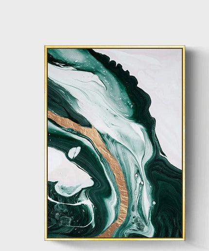 Chic Gold Foil Lines Abstract Poster - Modern Canvas Print for Your Wall Decor