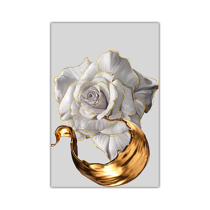 Chic Golden Bloom Canvas Print - Abstract & Artistic Wall Art for Your Home