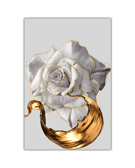 Chic Golden Bloom Canvas Print - Abstract & Artistic Wall Art for Your Home