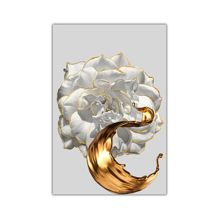 Chic Golden Bloom Canvas Print - Abstract & Artistic Wall Art for Your Home