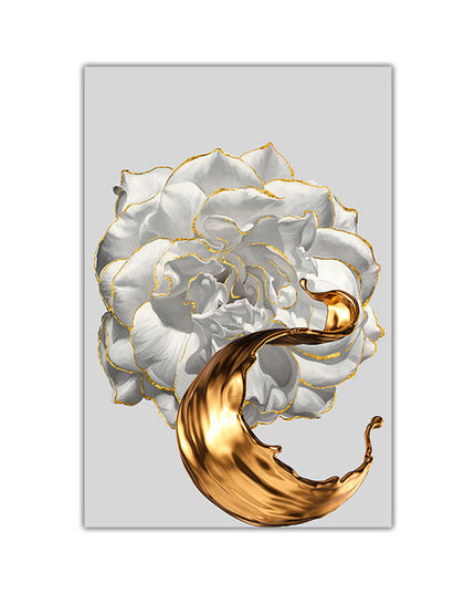 Chic Golden Bloom Canvas Print - Abstract & Artistic Wall Art for Your Home