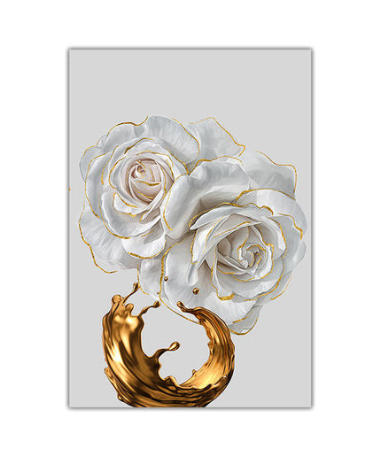 Chic Golden Bloom Canvas Print - Abstract & Artistic Wall Art for Your Home