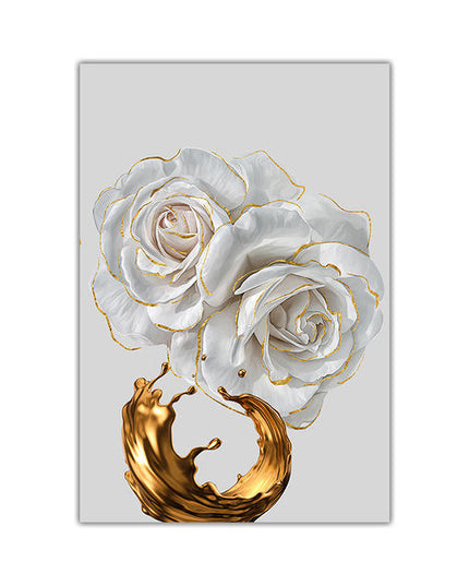 Chic Golden Bloom Canvas Print - Abstract & Artistic Wall Art for Your Home