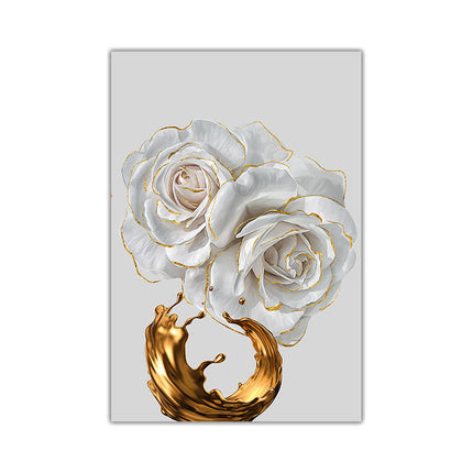 Chic Golden Bloom Canvas Print - Abstract & Artistic Wall Art for Your Home