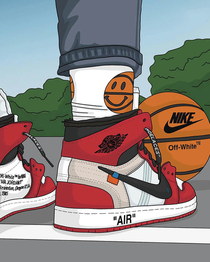 Classic Hoops: Nike Air Jordan 1 OG Sneaker Canvas Poster Wall Poster