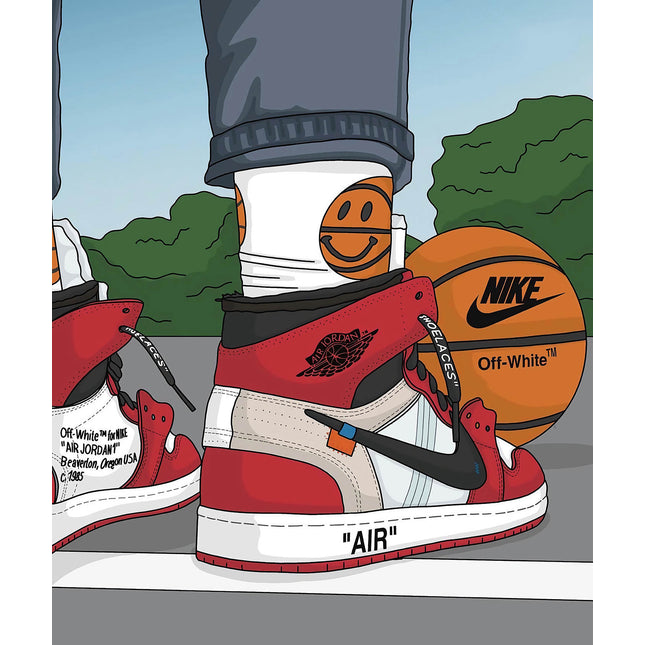 Classic Hoops: Nike Air Jordan 1 OG Sneaker Canvas Poster Wall Poster