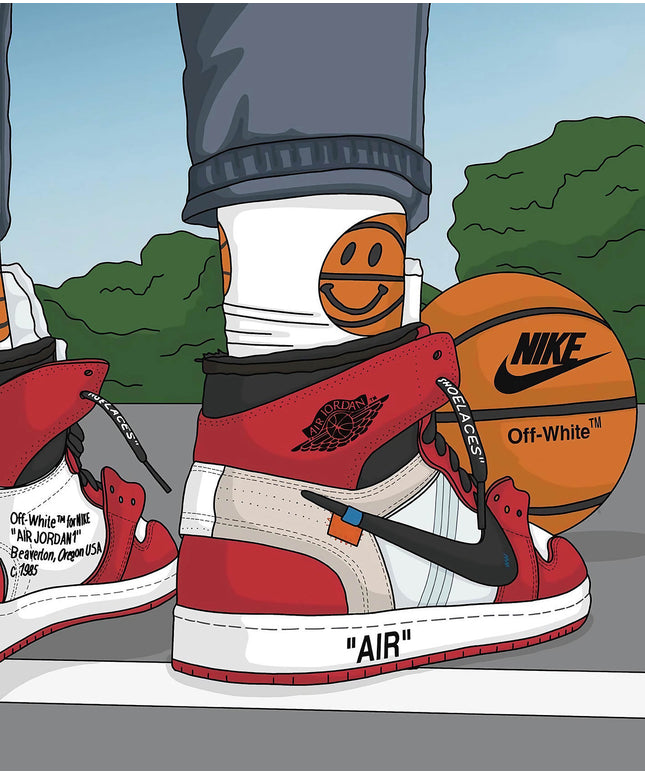 Classic Hoops: Nike Air Jordan 1 OG Sneaker Canvas Poster Wall Poster