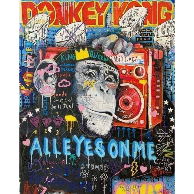 Colorful Funny Graffiti Wall Art - Artistic & Colorful Canvas Print