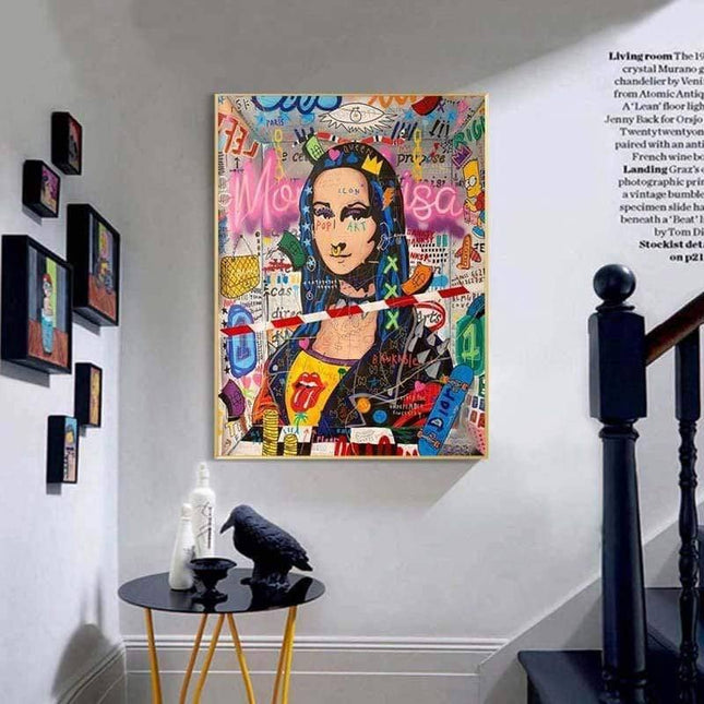 Colorful Funny Graffiti Wall Art - Artistic & Colorful Canvas Print