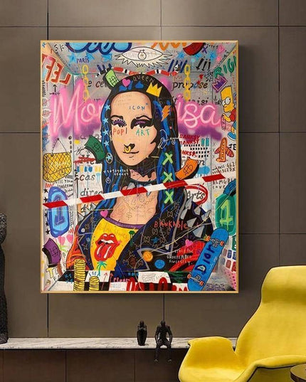 Colorful Funny Graffiti Wall Art - Artistic & Colorful Canvas Print
