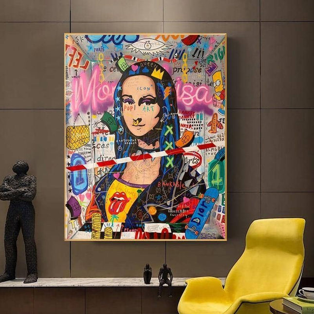 Colorful Funny Graffiti Wall Art - Artistic & Colorful Canvas Print