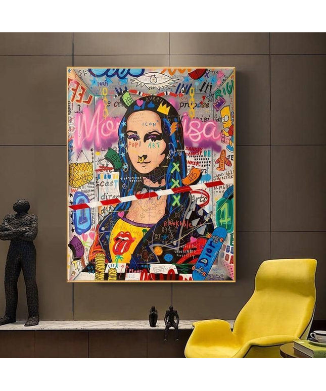 Colorful Funny Graffiti Wall Art - Artistic & Colorful Canvas Print