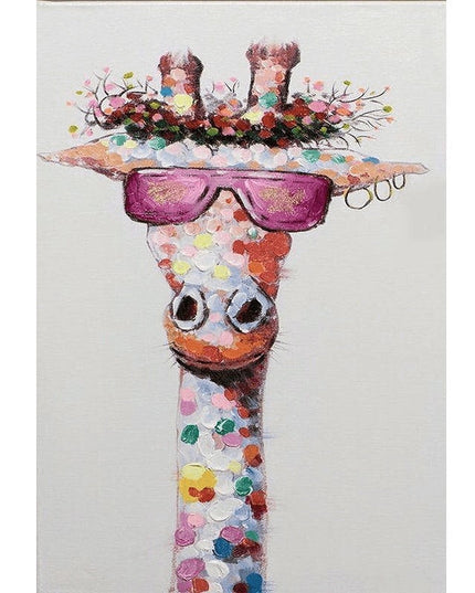 Colorful Giraffe Family Art Wall Poster - Whimsical & Playful Decor