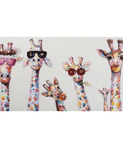 Colorful Giraffe Family Art Wall Poster - Whimsical & Playful Decor