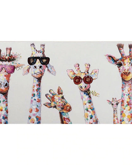 Colorful Giraffe Family Art Wall Poster - Whimsical & Playful Decor