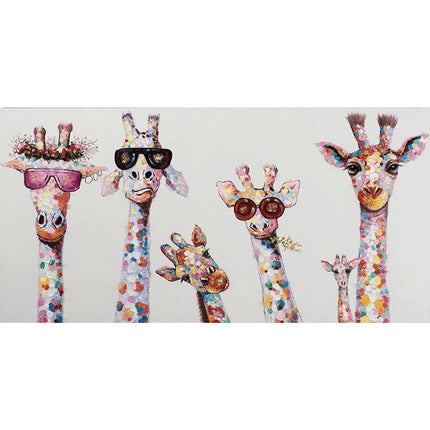 Colorful Giraffe Family Art Wall Poster - Whimsical & Playful Decor