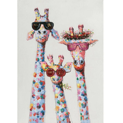 Colorful Giraffe Family Art Wall Poster - Whimsical & Playful Decor