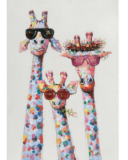 Colorful Giraffe Family Art Wall Poster - Whimsical & Playful Decor