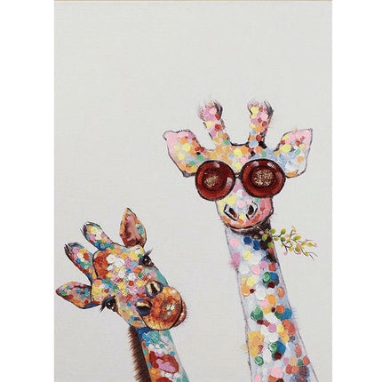 Colorful Giraffe Family Art Wall Poster - Whimsical & Playful Decor