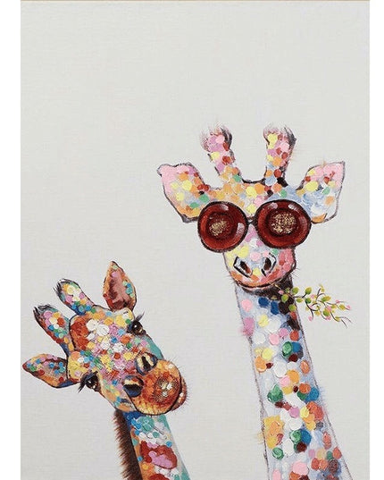 Colorful Giraffe Family Art Wall Poster - Whimsical & Playful Decor
