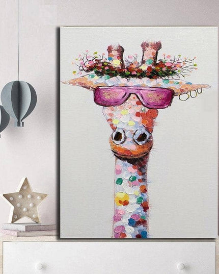 Colorful Giraffe Family Art Wall Poster - Whimsical & Playful Decor