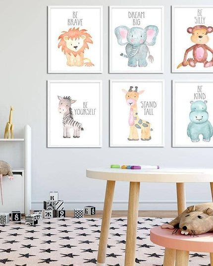 Cute Animals Canvas Print - Playful Wall Poster Art