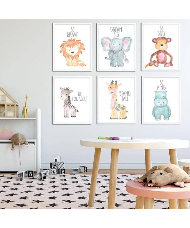 Cute Animals Canvas Print - Playful Wall Poster Art