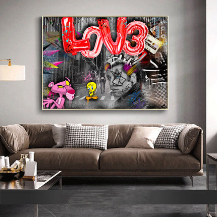 Danny Zuko Graffiti Wall Art - Playful Canvas Print