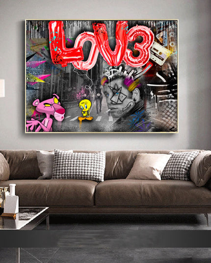 Danny Zuko Graffiti Wall Art - Playful Canvas Print