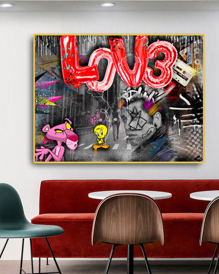 Danny Zuko Graffiti Wall Art - Playful Canvas Print