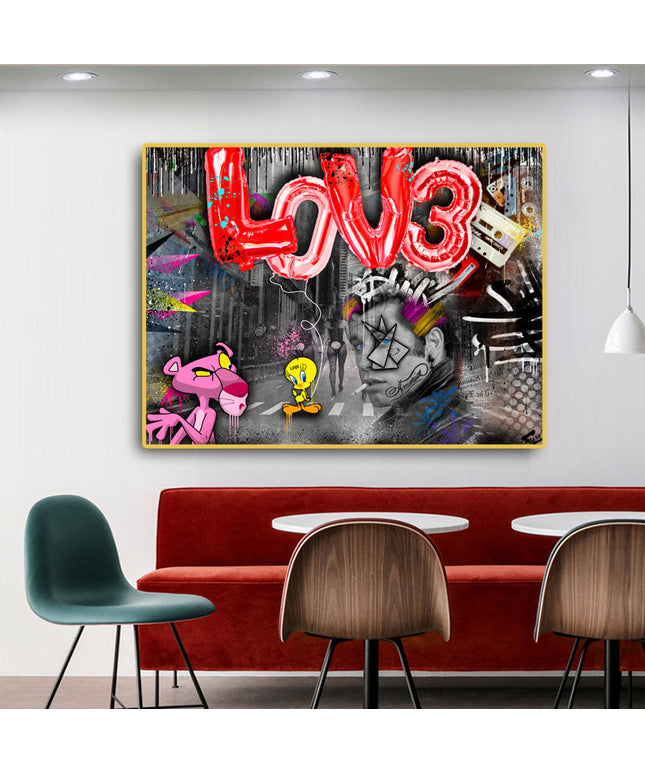 Danny Zuko Graffiti Wall Art - Playful Canvas Print