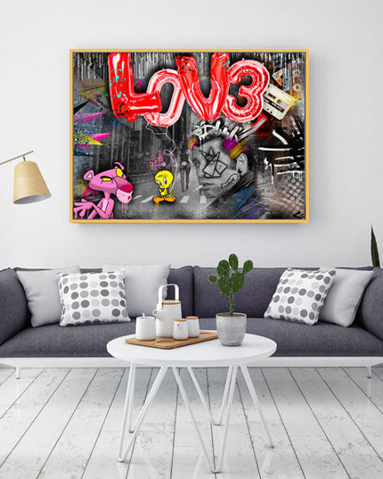 Danny Zuko Graffiti Wall Art - Playful Canvas Print