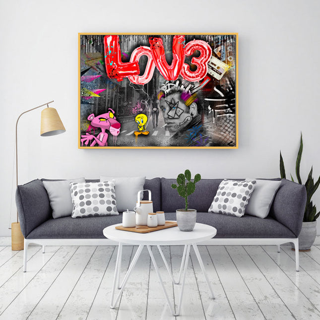Danny Zuko Graffiti Wall Art - Playful Canvas Print
