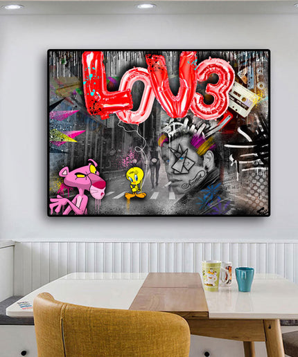 Danny Zuko Graffiti Wall Art - Playful Canvas Print