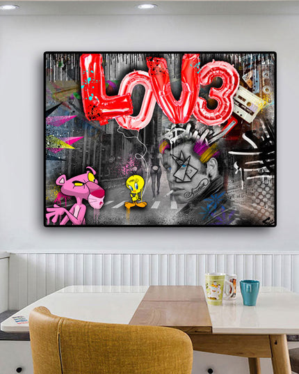 Danny Zuko Graffiti Wall Art - Playful Canvas Print