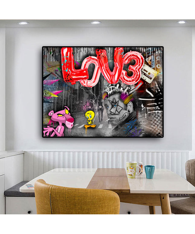 Danny Zuko Graffiti Wall Art - Playful Canvas Print