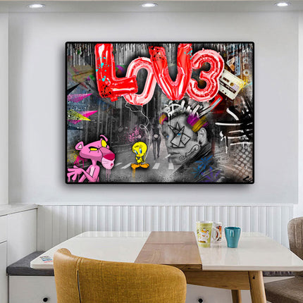 Danny Zuko Graffiti Wall Art - Playful Canvas Print