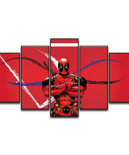 Deadpool's Anime Adventure: 5 Panels Canvas Poster 