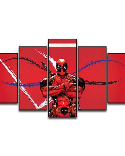 Deadpool's Anime Adventure: 5 Panels Canvas Poster 