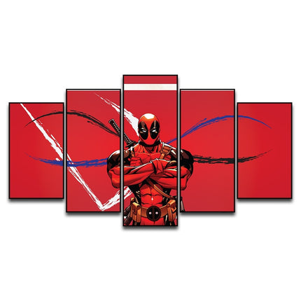 Deadpool's Anime Adventure: 5 Panels Canvas Poster 